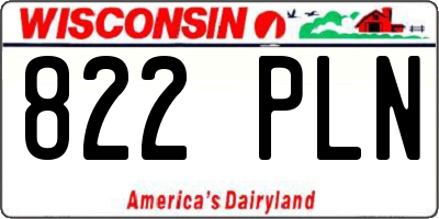 WI license plate 822PLN