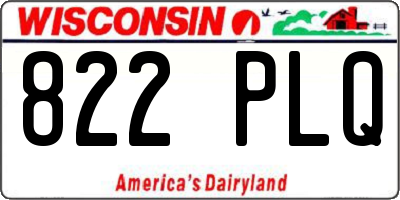 WI license plate 822PLQ