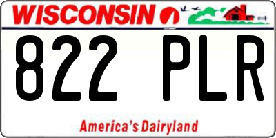 WI license plate 822PLR