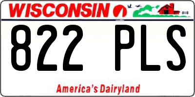 WI license plate 822PLS