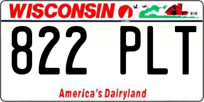 WI license plate 822PLT