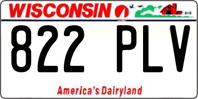 WI license plate 822PLV