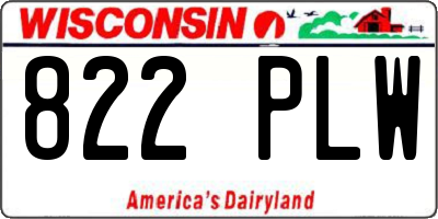 WI license plate 822PLW