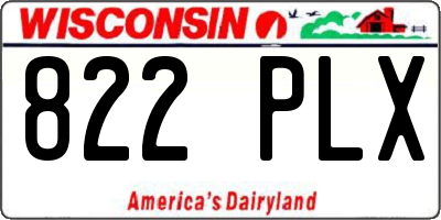 WI license plate 822PLX