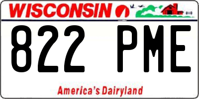 WI license plate 822PME