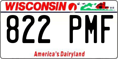 WI license plate 822PMF