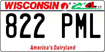 WI license plate 822PML