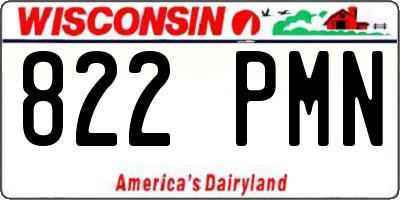 WI license plate 822PMN