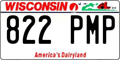 WI license plate 822PMP