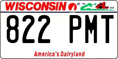 WI license plate 822PMT