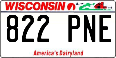 WI license plate 822PNE
