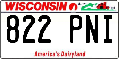 WI license plate 822PNI