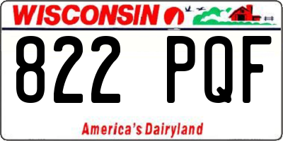 WI license plate 822PQF