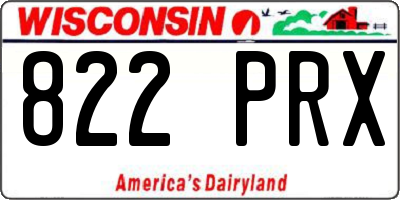 WI license plate 822PRX