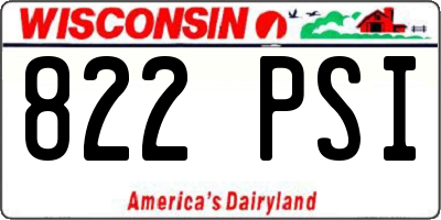 WI license plate 822PSI