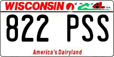 WI license plate 822PSS