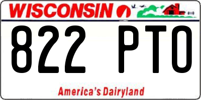 WI license plate 822PTO