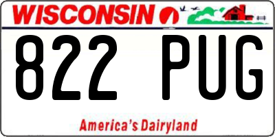 WI license plate 822PUG