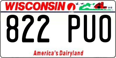 WI license plate 822PUO