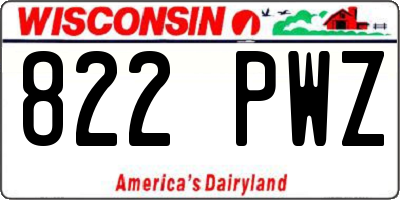 WI license plate 822PWZ