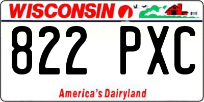 WI license plate 822PXC