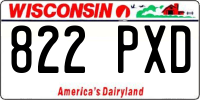 WI license plate 822PXD