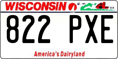 WI license plate 822PXE