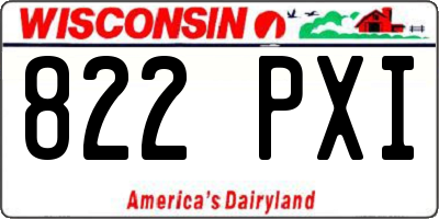 WI license plate 822PXI