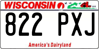WI license plate 822PXJ