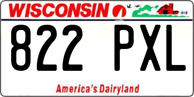 WI license plate 822PXL