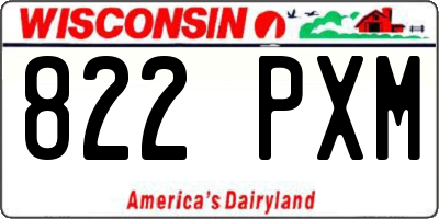 WI license plate 822PXM