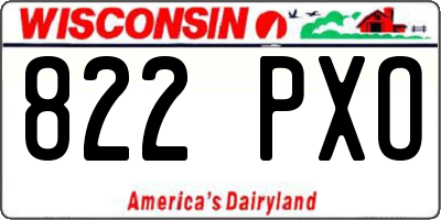 WI license plate 822PXO