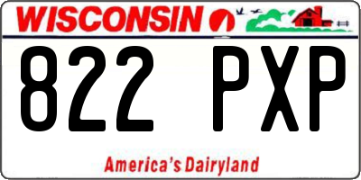 WI license plate 822PXP