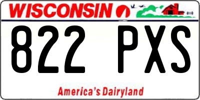 WI license plate 822PXS