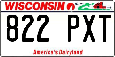 WI license plate 822PXT