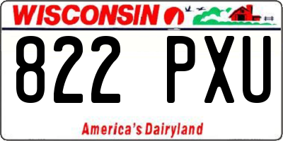 WI license plate 822PXU