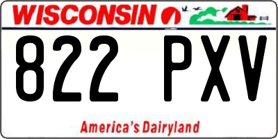 WI license plate 822PXV
