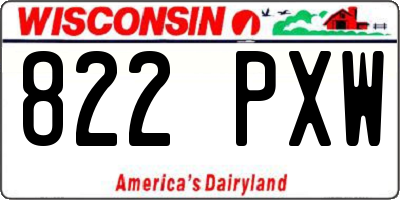 WI license plate 822PXW