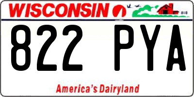 WI license plate 822PYA