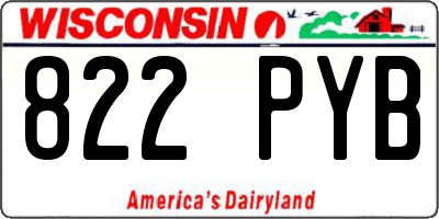 WI license plate 822PYB
