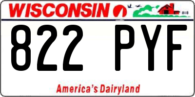 WI license plate 822PYF