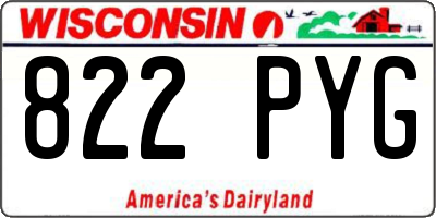 WI license plate 822PYG