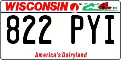 WI license plate 822PYI