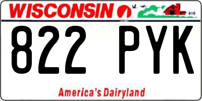WI license plate 822PYK