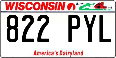 WI license plate 822PYL