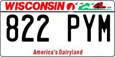 WI license plate 822PYM