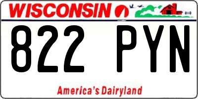 WI license plate 822PYN