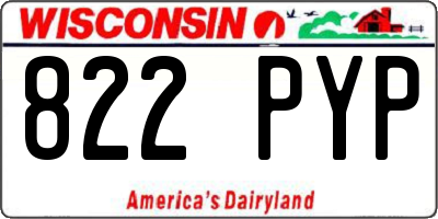 WI license plate 822PYP
