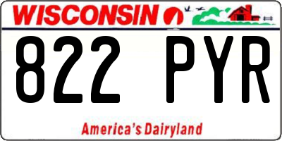 WI license plate 822PYR