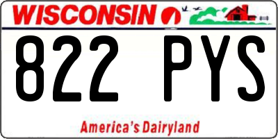 WI license plate 822PYS